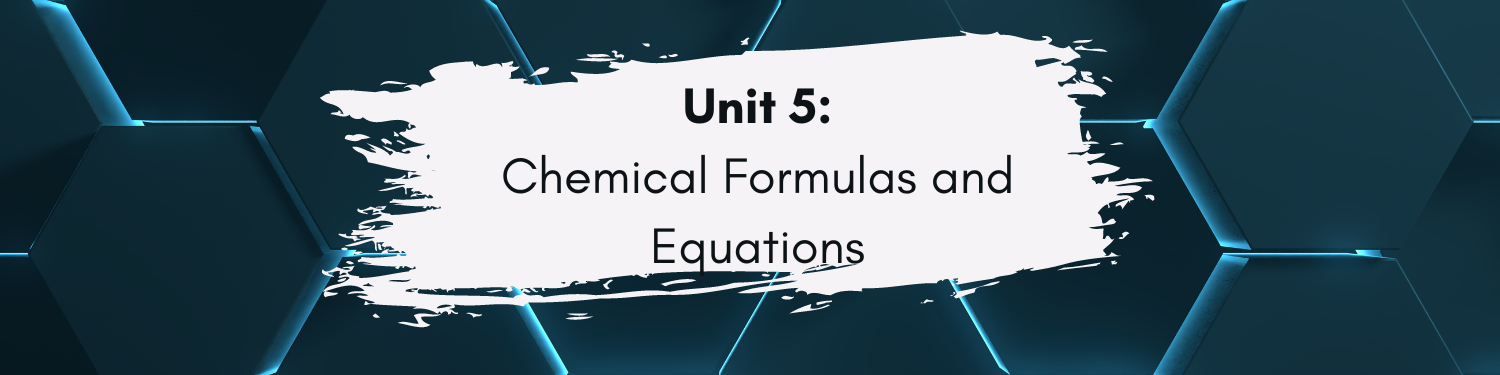 Unit 5: Chemical Formulas and Equations Banner